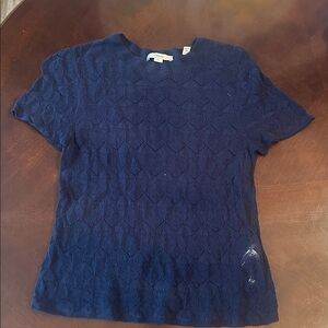 Vince Midnight Blue Textured Knit Top